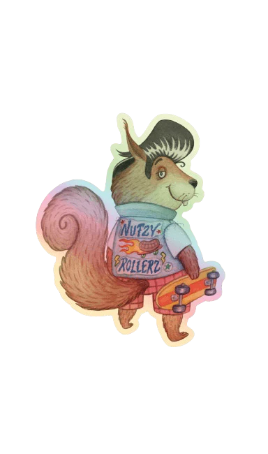 Biker Squirrel Sticker