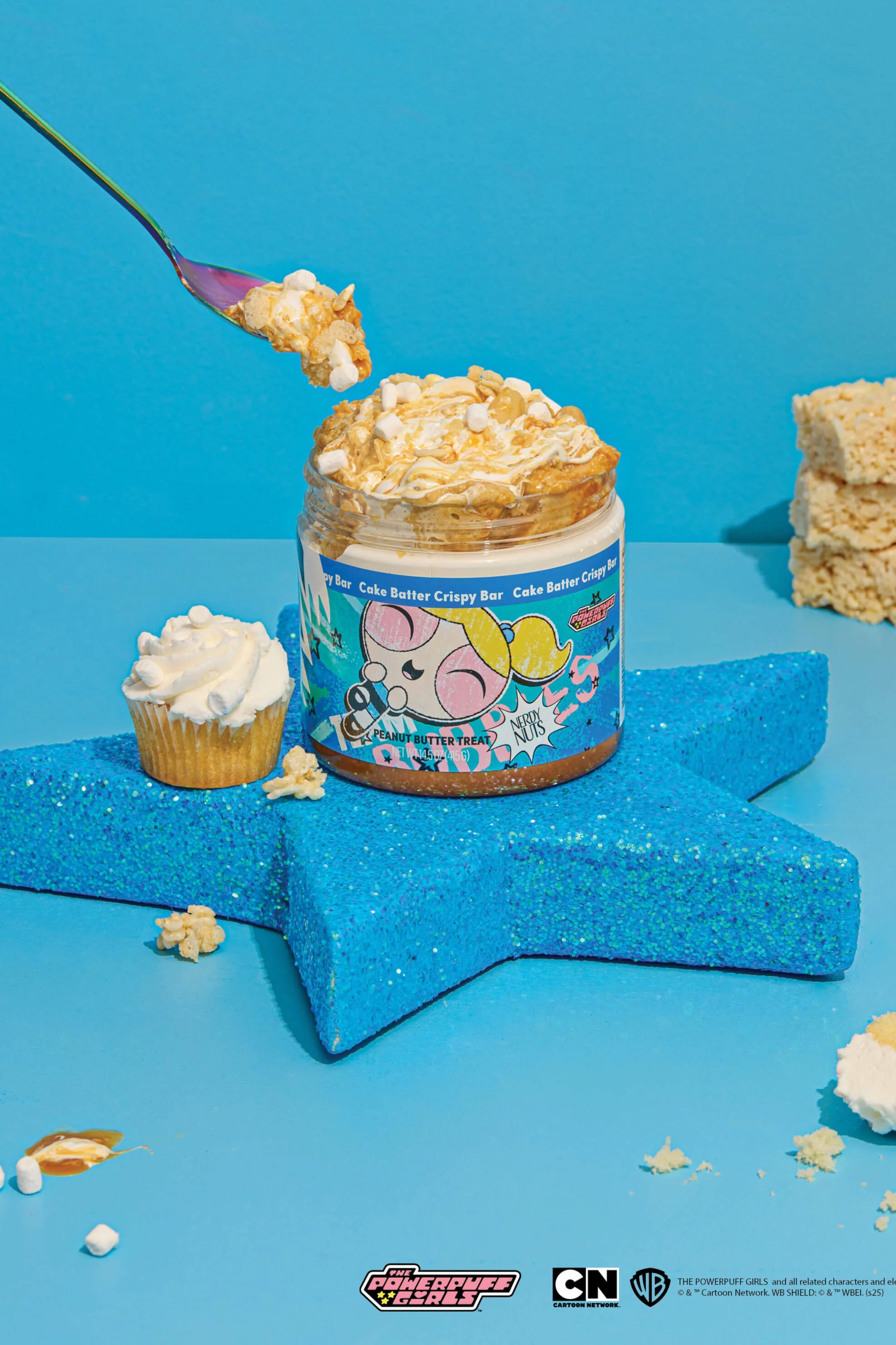 Cake Batter Crispy Bar Peanut Butter Treat