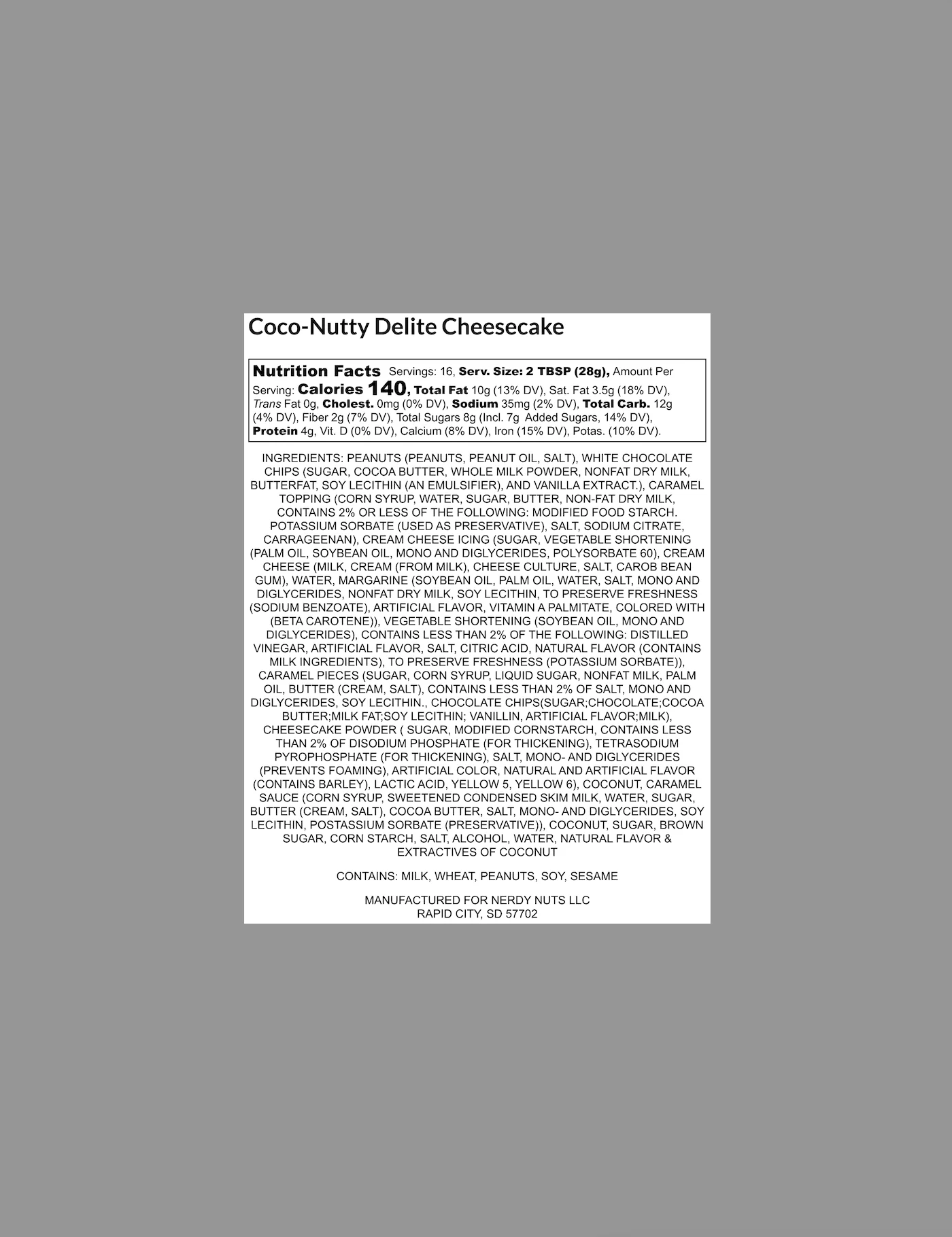 Coco-Nutty Delite Cheesecake Peanut Butter Treat - Image 4